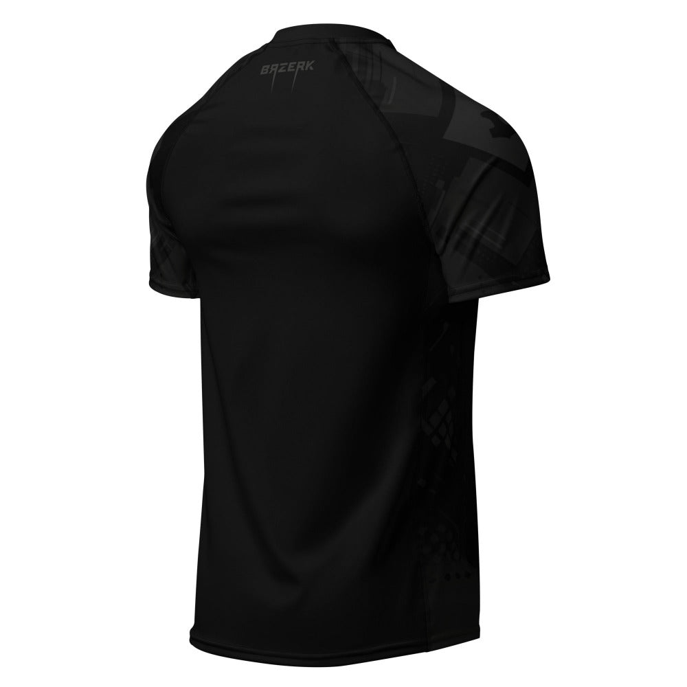 Back Brzerk Rash Guard With Thors Hammer Mjölner on the Shoulders